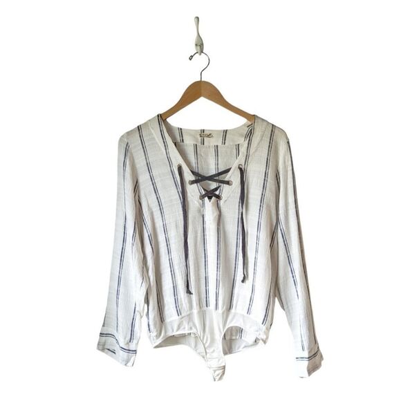 Free People Oh Boy Striped Bodysuit women's sz S - Picture 2 of 3